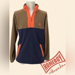 BILLABONG Kids Jacket - Brown and Navy Size-M.